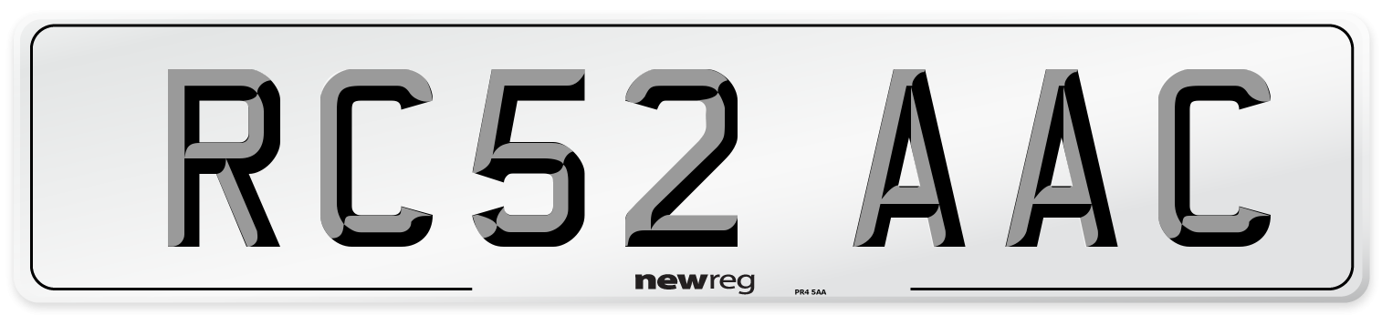 RC52 AAC Number Plate from New Reg